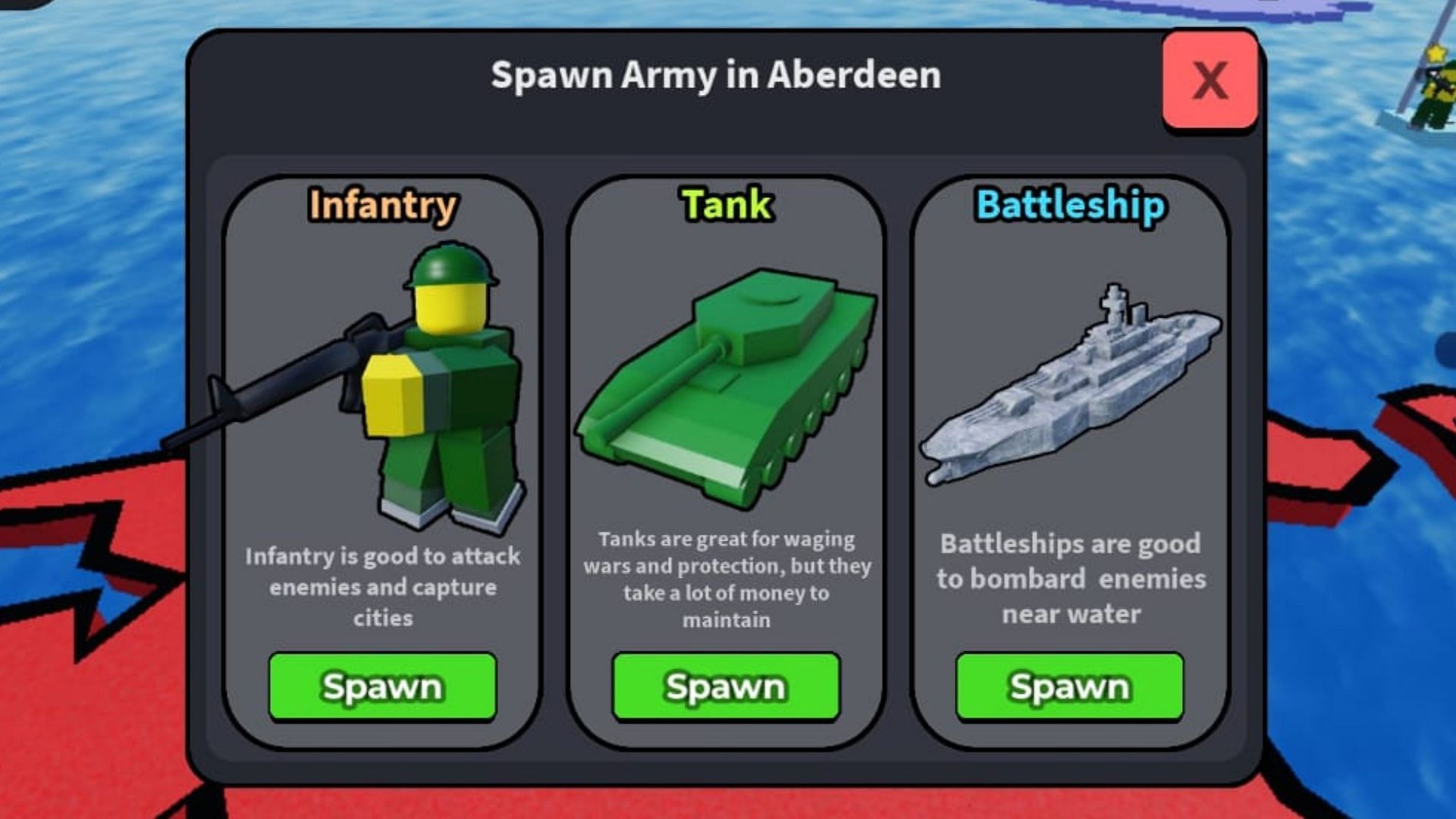 Battleships require a lot of Manpower (Image via Roblox)